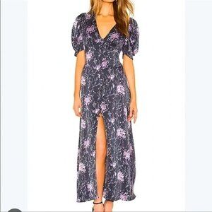 LoveShackFancy Delaney Maxi Dress in Navy Cosmos Print $525